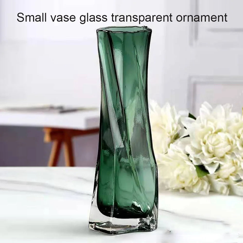 pot de fleurs en verre torsadé design artistique pour plantes d'intérieur - vue 5 sur 9