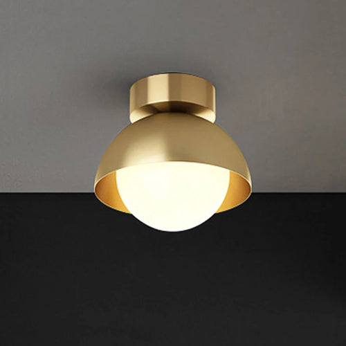 Moderne und minimalistische Kupfer-Deckenleuchte für den Flur mit drei Lichtfarben - vue 2 sur 7