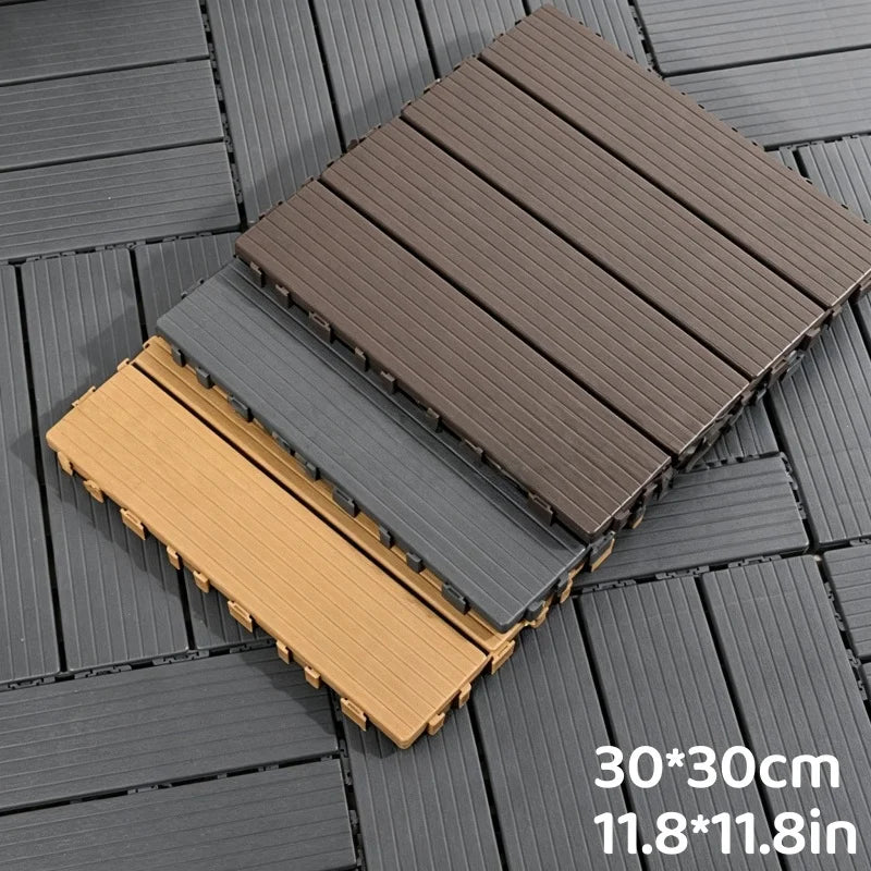Lames sol pvc clipsables effet bois 30cm exterieur