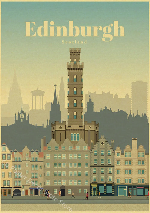 affiche vintage des villes du monde art mural décoratif