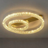 Luxuriöse LED-Deckenleuchte Ring dimmbar Gold Kristall