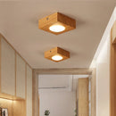 Plafonnier LED carré en bois et acrylique
