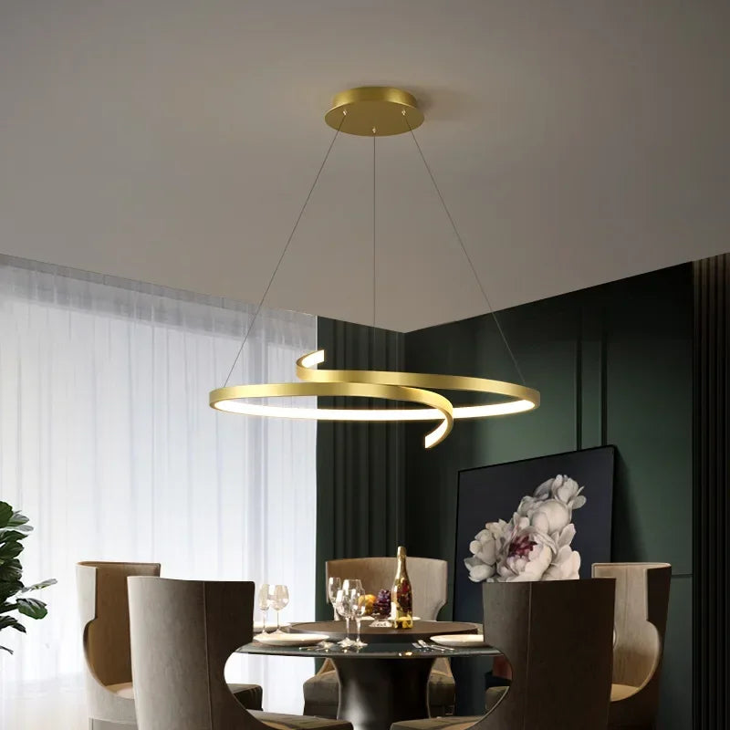 Nordischer LED-Kronleuchter für stilvolle Innenbeleuchtung und Dekoration - vue 3 sur 12