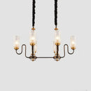lustre rétro industriel en fer et verre suspendu à led
