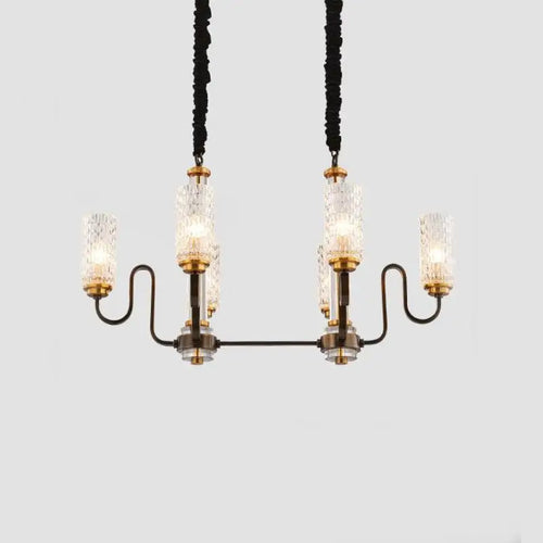 lustre rétro industriel en fer et verre suspendu à led