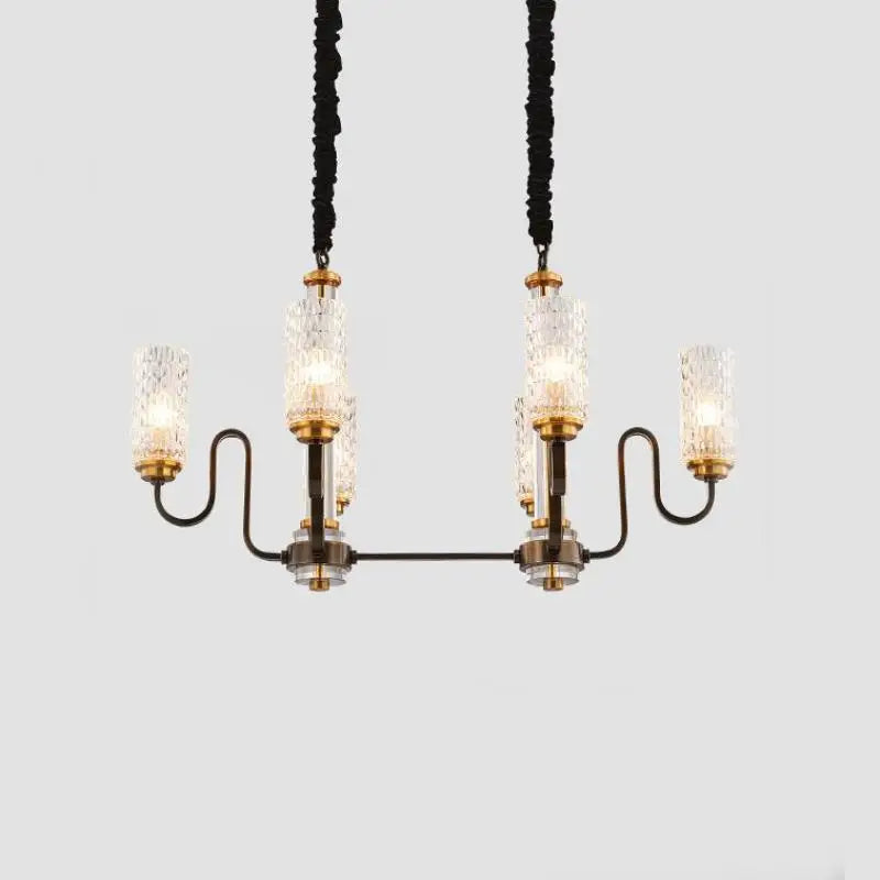 lustre rétro industriel en fer et verre suspendu à led - vue 5 sur 9