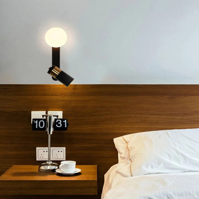 Moderne nordische LED-Wandleuchte mit drehbarem Design - vue 5 sur 7