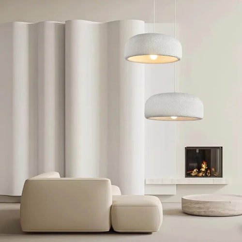 Runde Pendelleuchte im japanischen Wabi-Sabi-Stil mit Design-Charakter - vue 2 sur 9