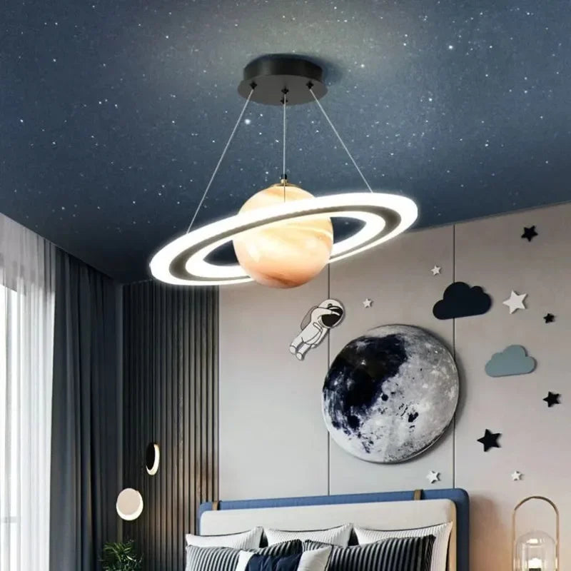 lustre créatif led boule de verre pour chambre d'enfants - vue 2 sur 11