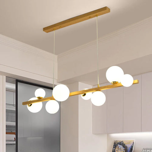 Kronleuchter mit Glasschirm Pendelleuchte für Wohnraumdekor - vue 3 sur 10