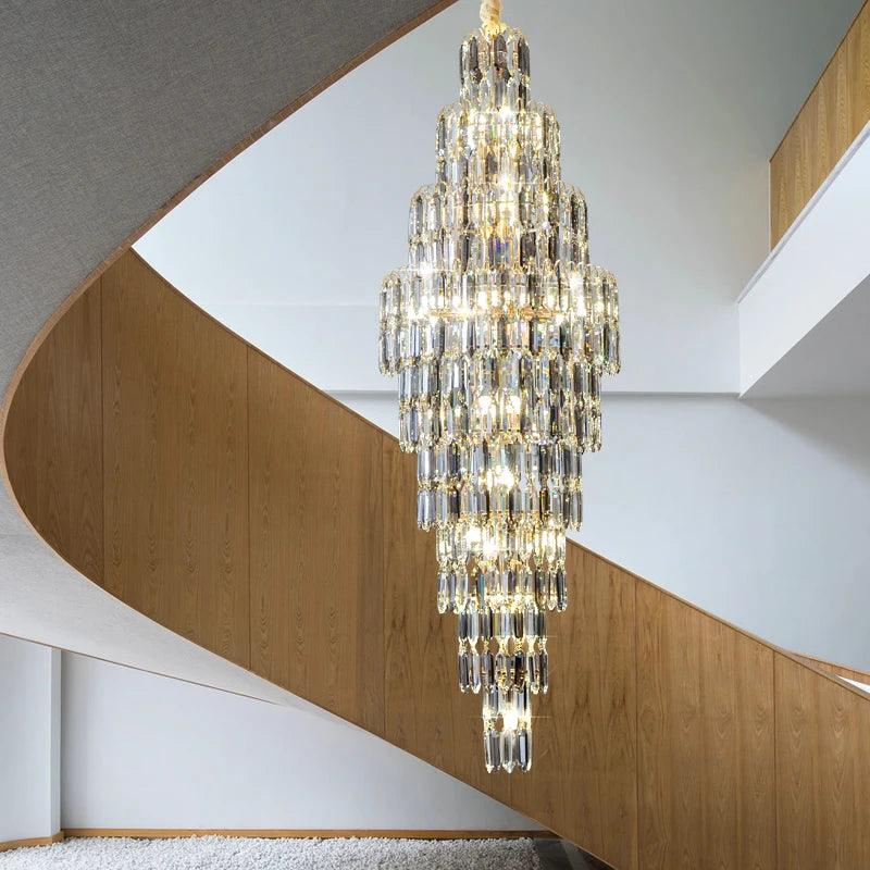 lustre en cristal pour escalier et halls d'hôtel - vue 2 sur 25