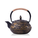 Theiere japonaise fonte emaillee avec infuseur motif traditionnel