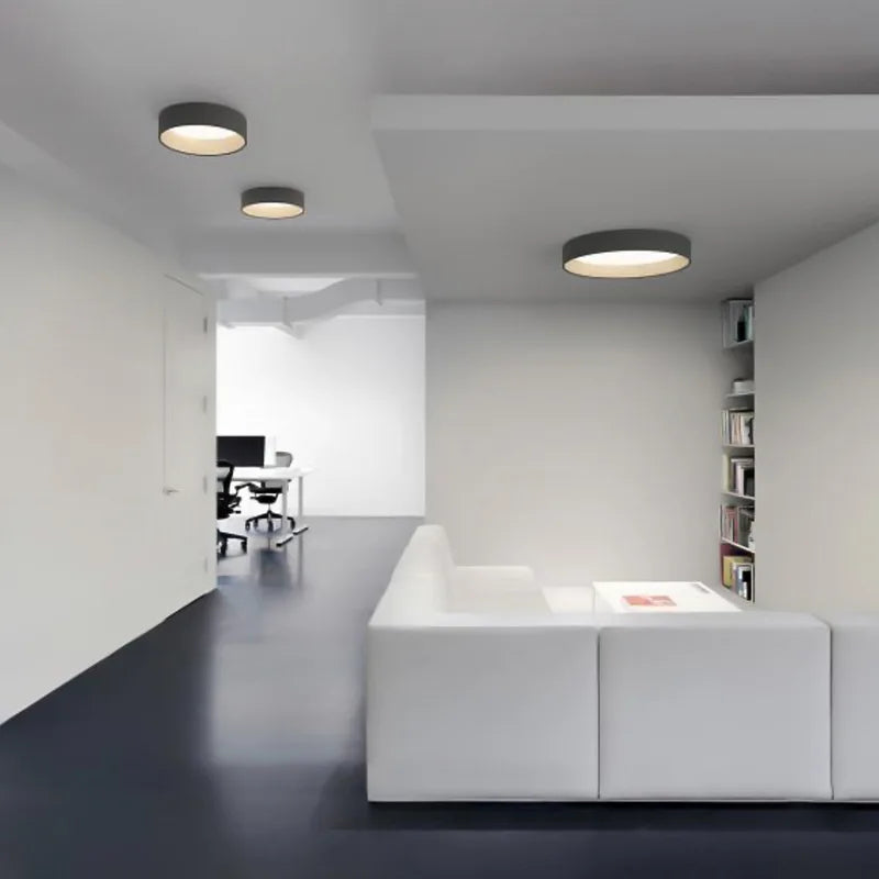 plafonnier led minimaliste aspect grain de bois - vue 5 sur 13
