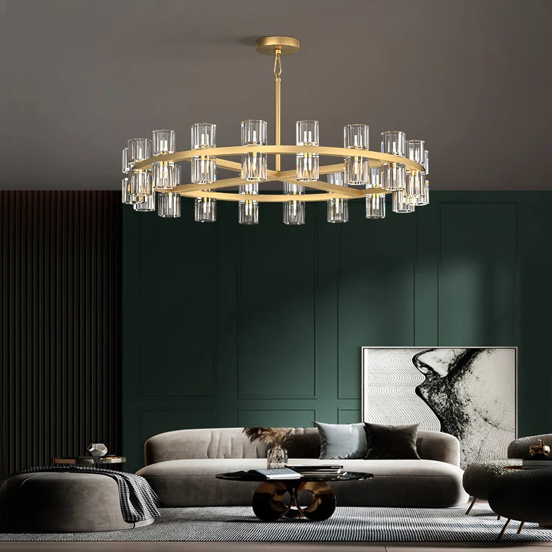 suspension classique en cristal noir et or design élégant - vue 6 sur 13