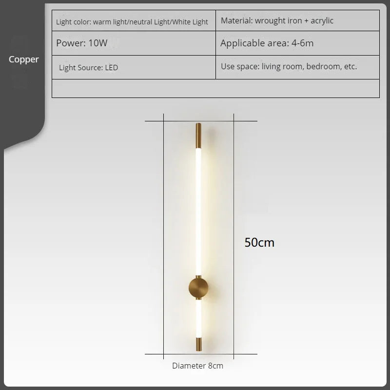 Moderne nordische LED-Wandleuchte im minimalistischen Luxusdesign