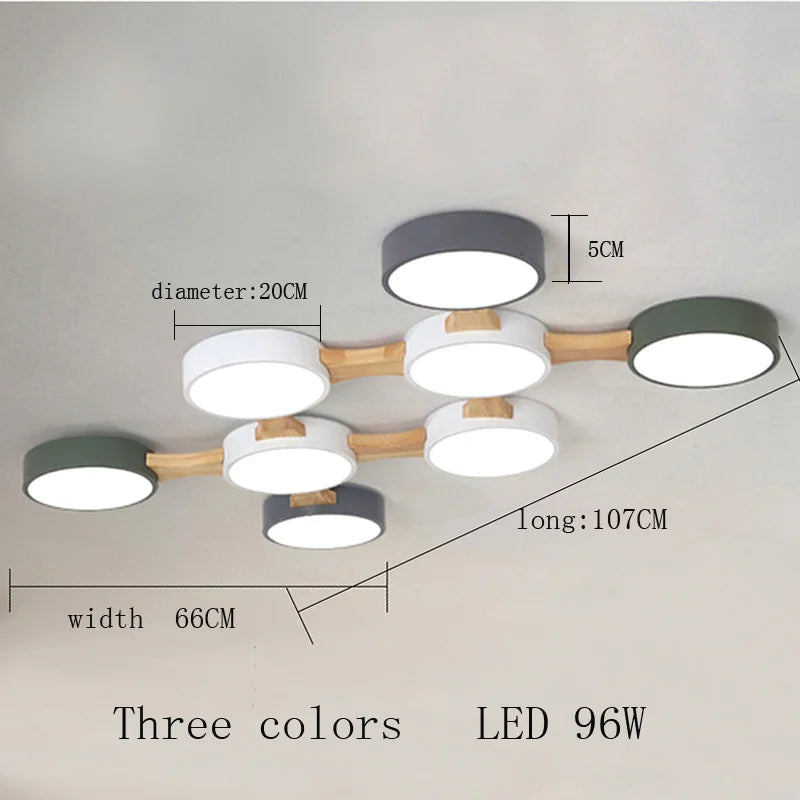 plafonnier moderne en bois avec éclairage led intérieur - vue 10 sur 36