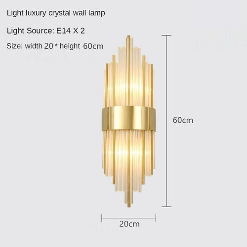 Elegante LED-Wandleuchte aus Kristall im nordischen Design