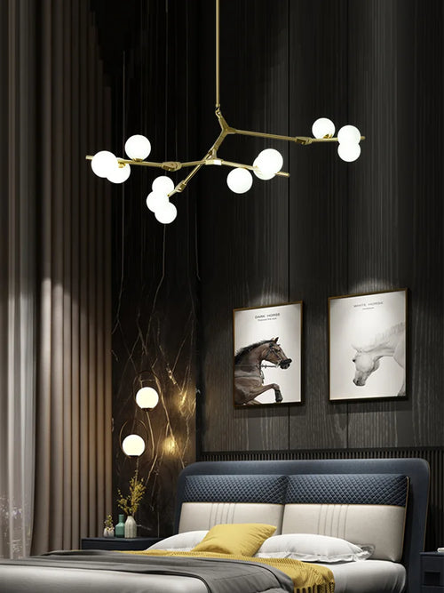 Moderner LED-Kronleuchter im kreativen molekularen Ast-Design dekorativ - vue 5 sur 12