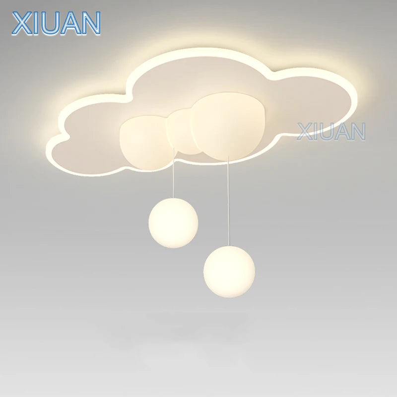 Minimalist Children's Room Ceiling Lamps Hanging Ball Bubble Droplight White Cloud Bedroom Chandelier Light Living Room Indoor - vue 2 sur 9
