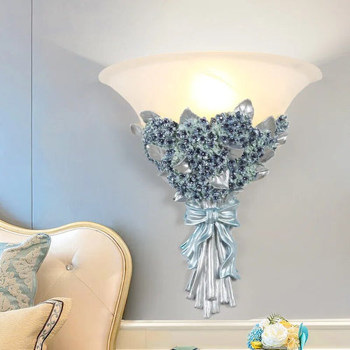 Applique murale LED en résine avec Rose romantique et moderne