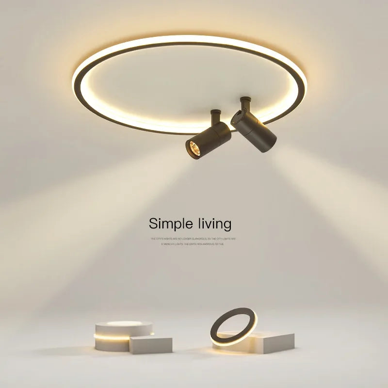 Plafonnier moderne LED avec spots