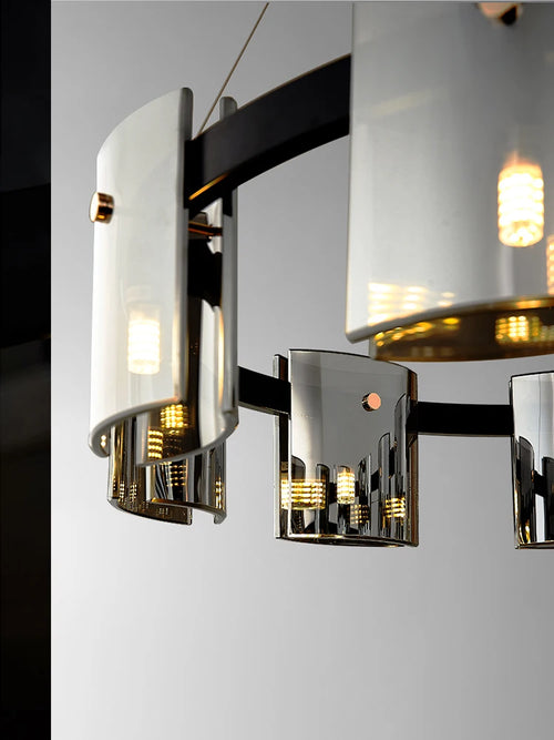 Moderner Glaskronleuchter für elegantes Designlicht - vue 5 sur 14