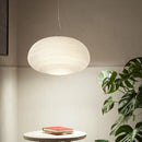 LED-Design-Pendelleuchte aus milchweißem Glas Caligari