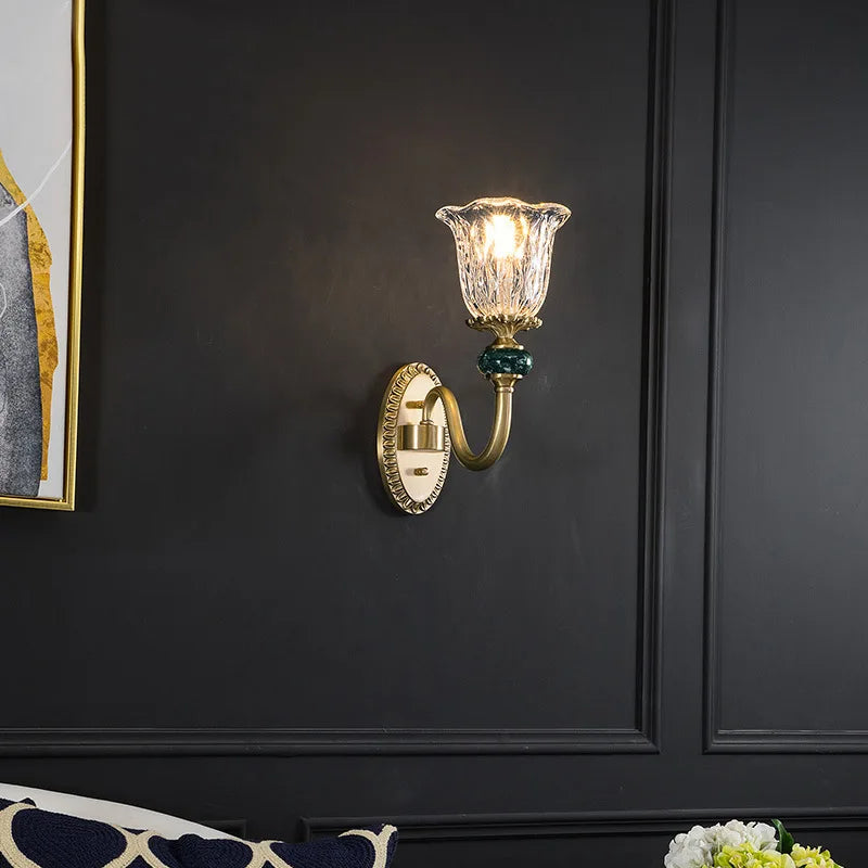 applique murale dorée luxe rétro pour décoration intérieure - vue 4 sur 8