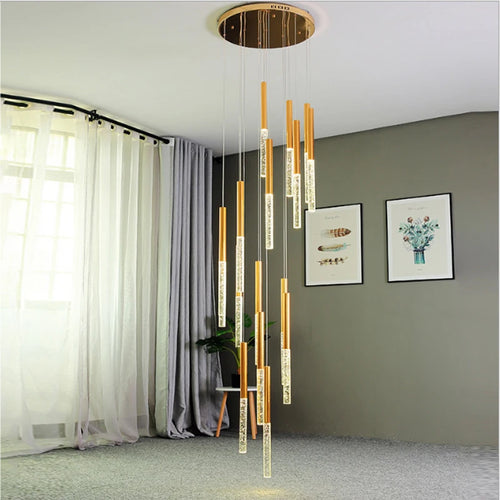 LED-Kristallkronleuchter für moderne Treppenhäuser – elegante dekorative Beleuchtung - vue 4 sur 12
