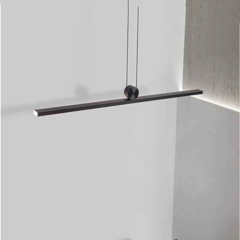 lustre nordique led long suspension réglable suspension lampe - vue 7 sur 9