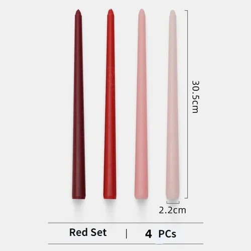 lot de 4 bougies coniques non parfumées pour décoration festive - vue 15 sur 22