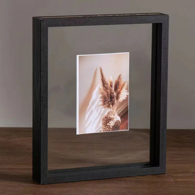 Classic Solid Wood Double-Sided Transparent Acrylic Photo Frame, Framing Photos, Specimens, Certificates, Paintings, Posters - vue 7 sur 9