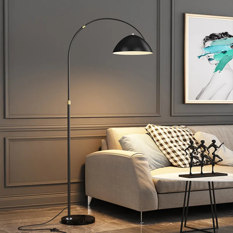 lampadaire led minimaliste en marbre et métal - vue 5 sur 8