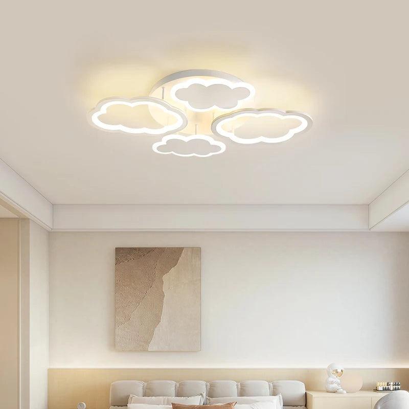 lustre en forme de nuage blanc pour enfants romantique - vue 3 sur 9