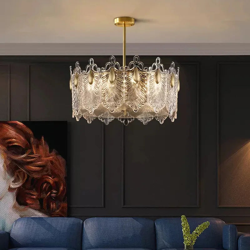 Lustre moderne en verre pour décoration intérieure élégante