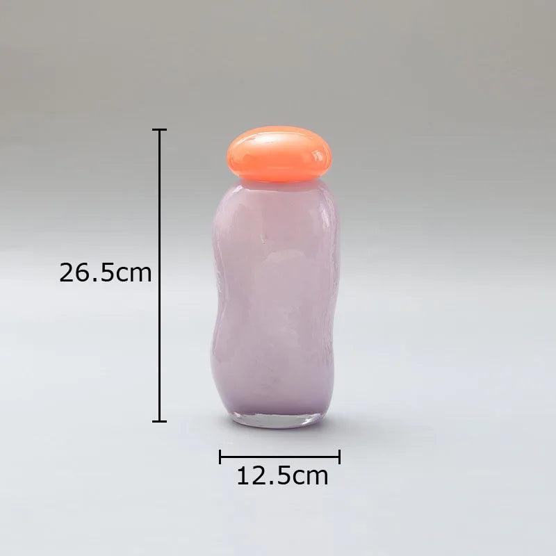vase en verre décoratif pour arrangement de fleurs artificielles - vue 8 sur 9