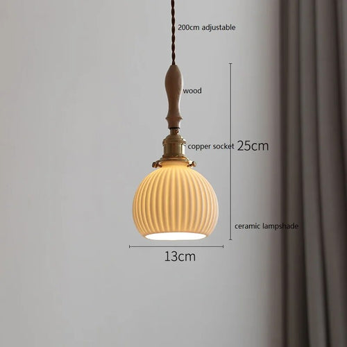 Design-Pendelleuchte LED Schmetterling Keramik und Holz - vue 19 sur 30