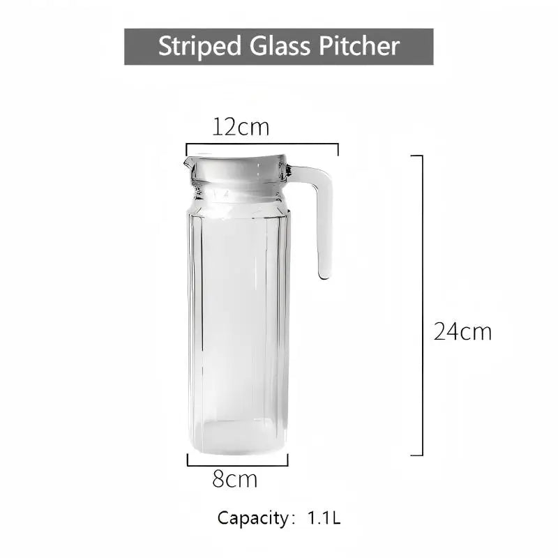 pichet en verre strie carafe eau froide 11l