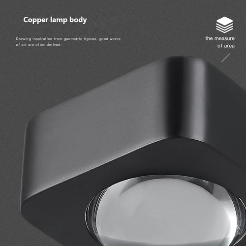 Moderne quadratische Wandleuchte Kupfer Luxus LED Doppelkopf - vue 7 sur 8
