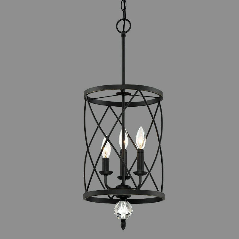 Lustre industriel rétro plafonnier Vintage lampe de Table en cristal noir or E14 phare de cuisine Suspension à trois têtes - vue 3 sur 8
