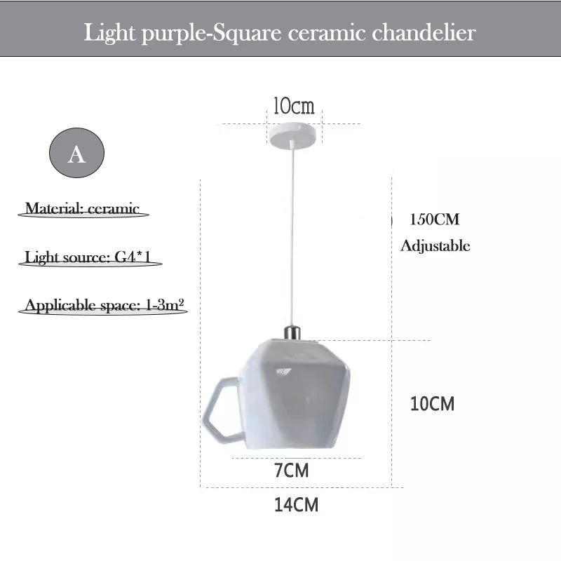 lampe de tasse en céramique style nordique minimaliste moderne