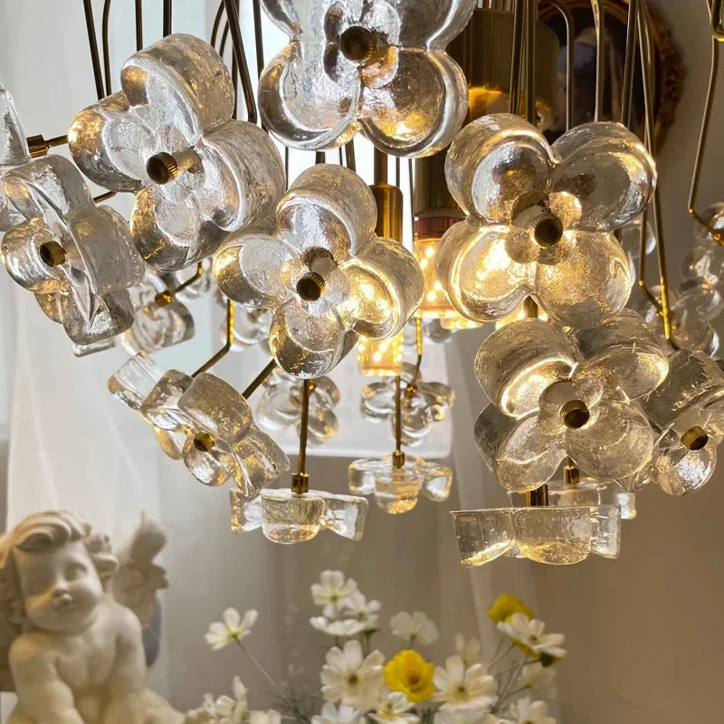 lustre rétro en fer et verre pour décoration intérieure - vue 5 sur 8