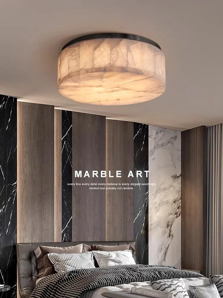 LED-Deckenleuchte im modernen Design aus hochwertigem Naturmarmor - vue 4 sur 12