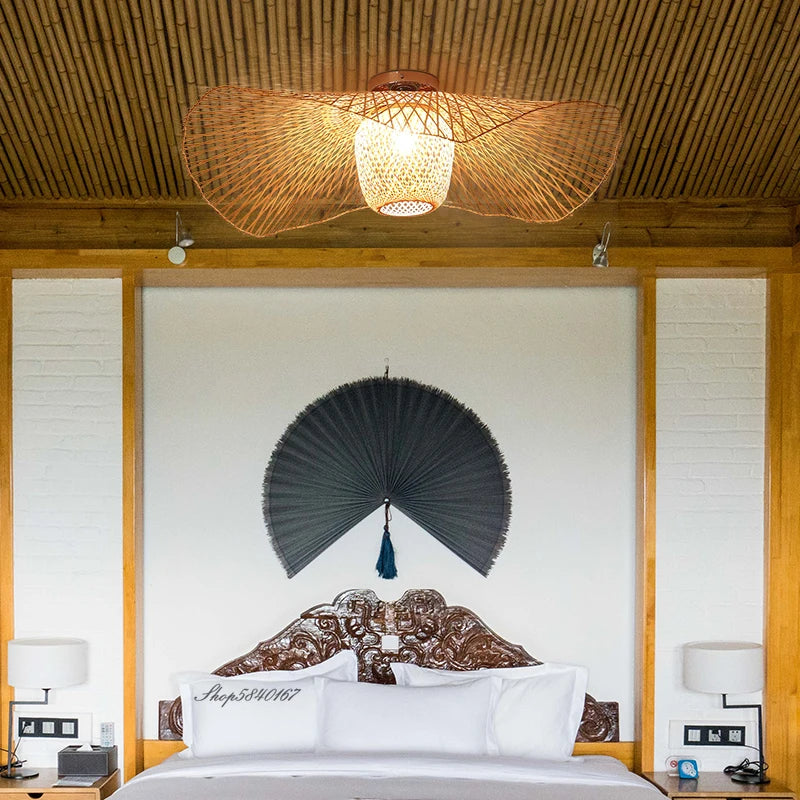 Style chinois LED E27 bambou lampes suspendues maison éclairage créatif pour Tatami salle à manger Restaurant Suspension Luminaire - vue 6 sur 9