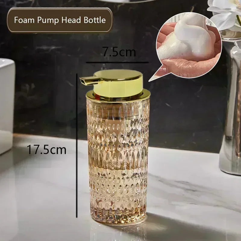 bouteille de savon en verre pour salle de bain élégante et pratique - vue 24 sur 24