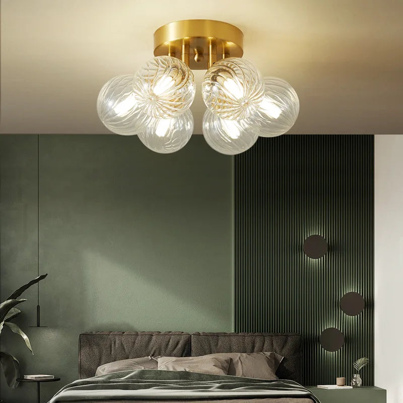 lustre moderne de haricots magiques avec boule de verre pour décoration intérieure - vue 2 sur 9