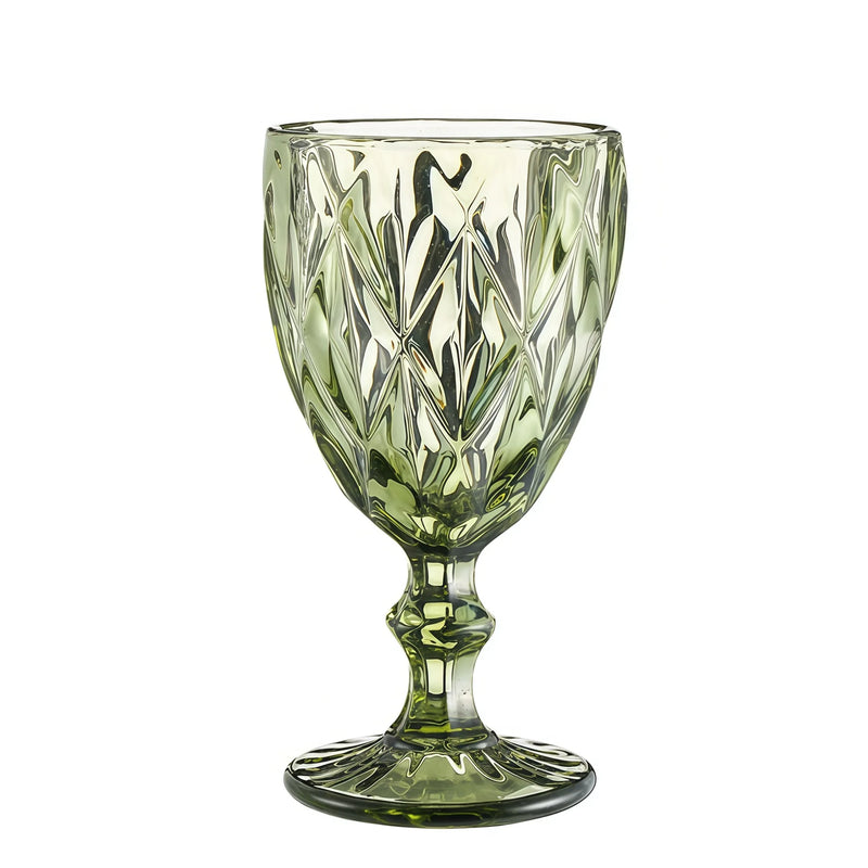 Verre a vin relief style europeen epais retro