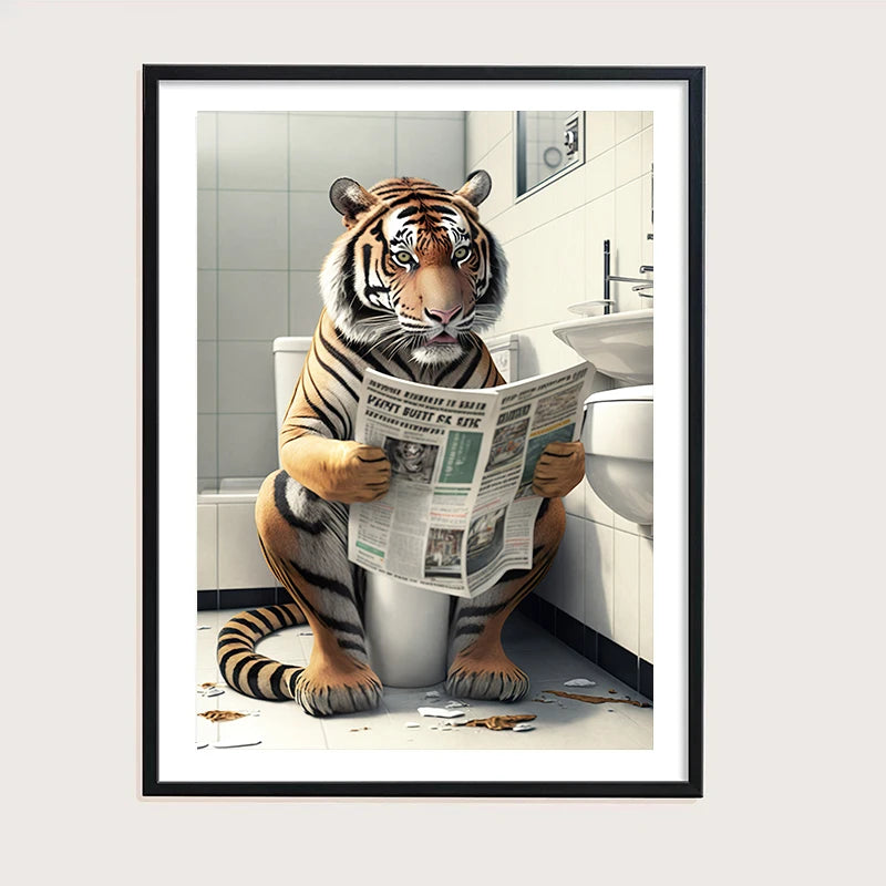 décoration murale humoristique avec animaux sur toilettes - vue 6 sur 7