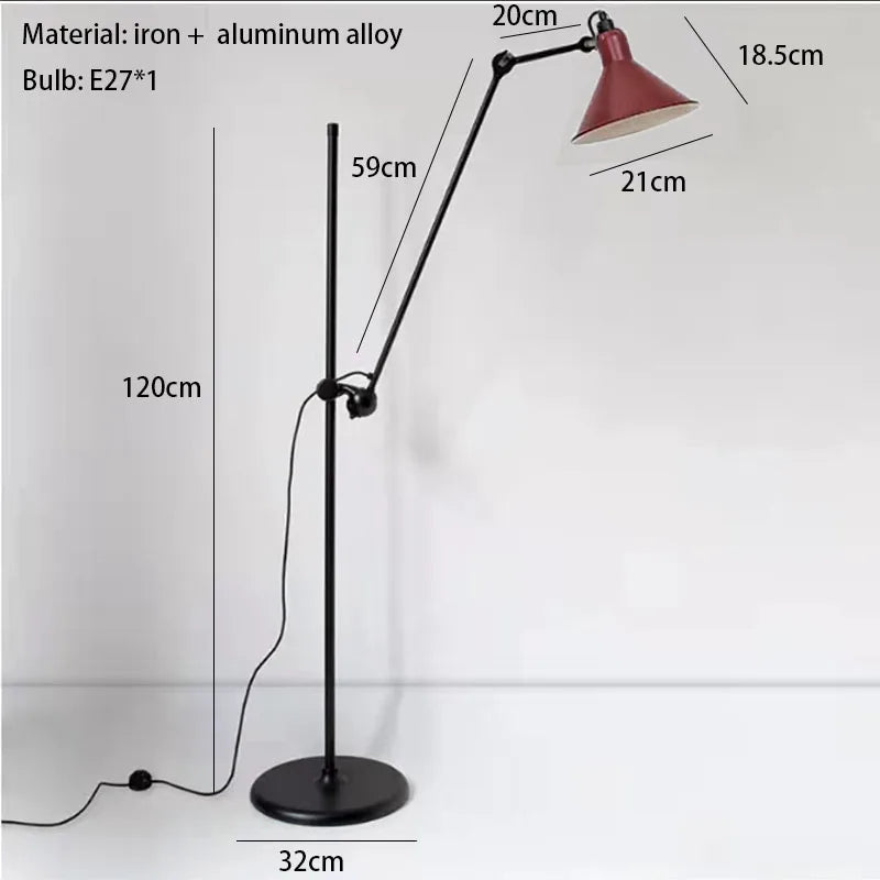 lampadaire vintage rotatif réglable pour éclairage intérieur décoratif