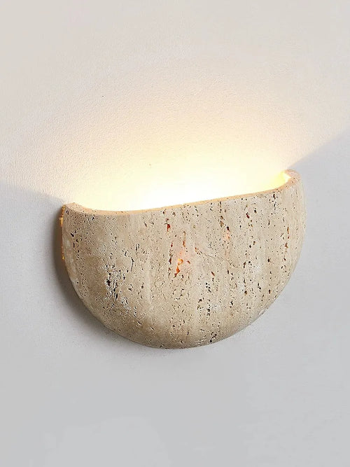 LED-Wandleuchte im Retro-Mittelalter-Stil aus Naturstein - vue 3 sur 6